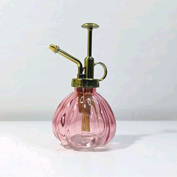 Plant Watering Pot Spray Glass Bottle Sprayer Kettle Flower Mister Pink & Gold - Picture 1 of 12